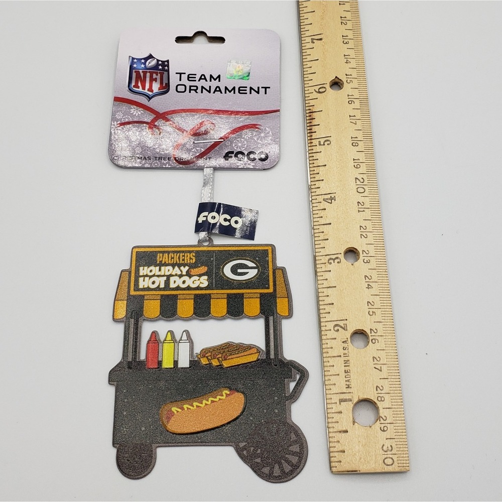 Green Bay Packers Holiday Hot Dog‎ Stand Ornament